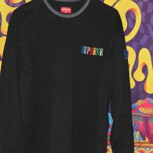 Supreme Black Long Sleeve with Multicolor Logo